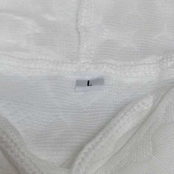 White Quilted Pullover Long Sleeved Drawstring Hoodie - NWOT - Picture 10 of 12